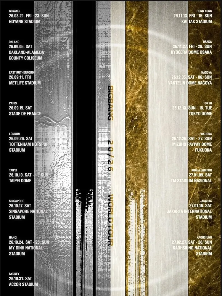 BIGBANG 2026 World Tour Schedule