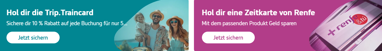 Trip Traincard & Renfe-Zeitkarten für Zugreisen in Spanien