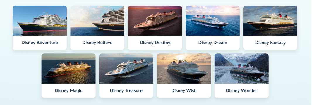 Type of Disney Cruise Ships