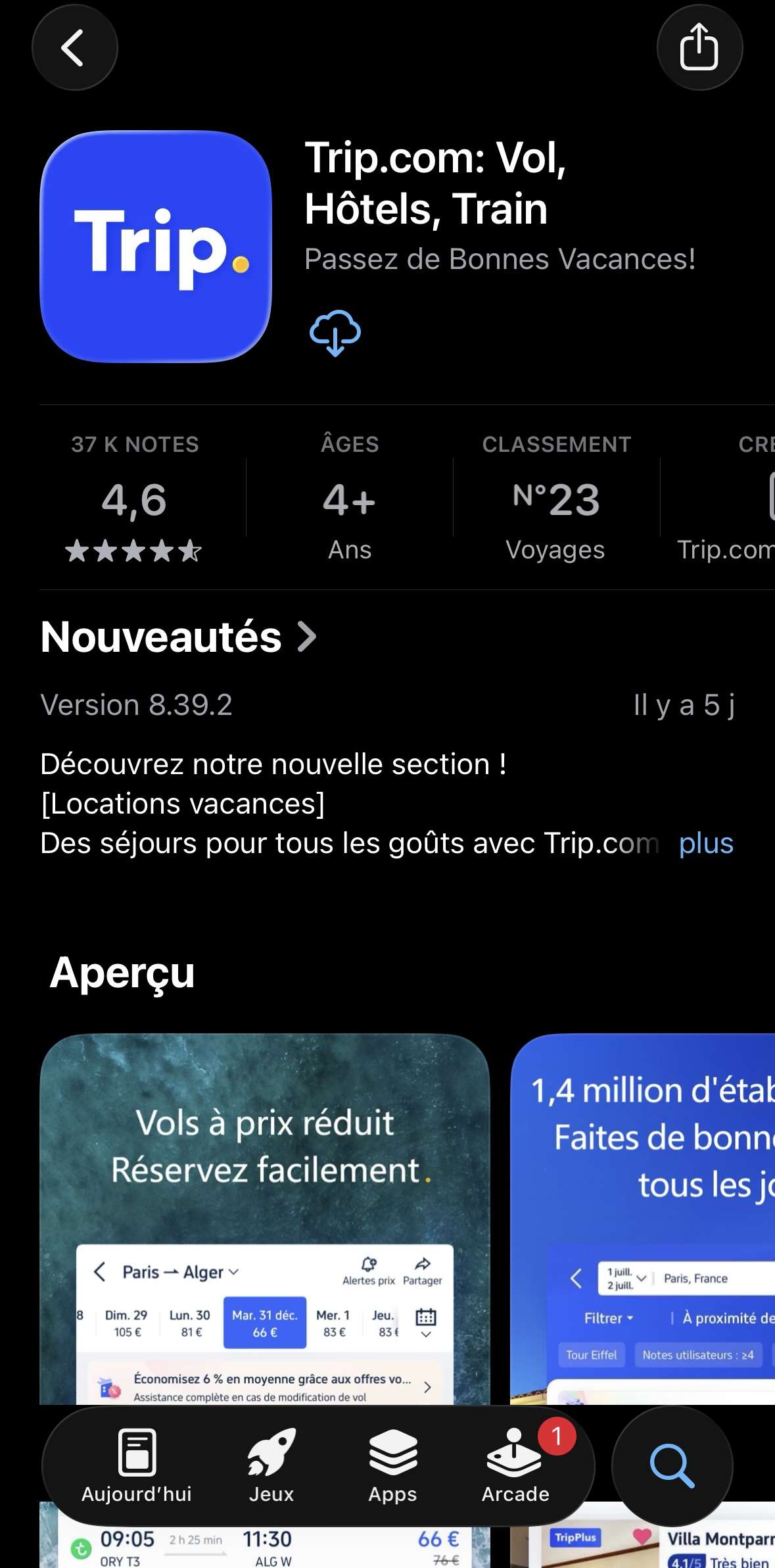 installer l’appli Trip.com