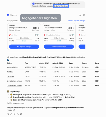 Trip.com App in ChatGPT nutzen