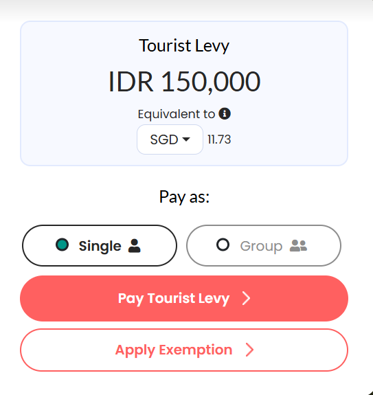 Bali Tourist Tax Fee