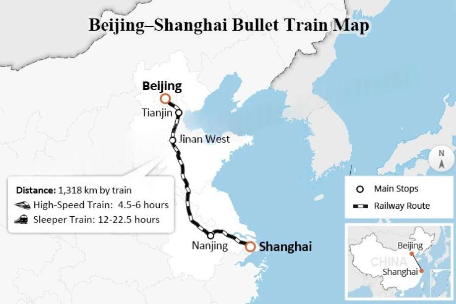 Beijing–Shanghai High-Speed Railway Network Map