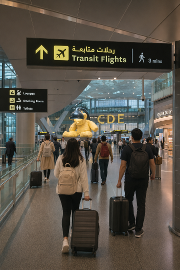 transit passengers at the doha airport