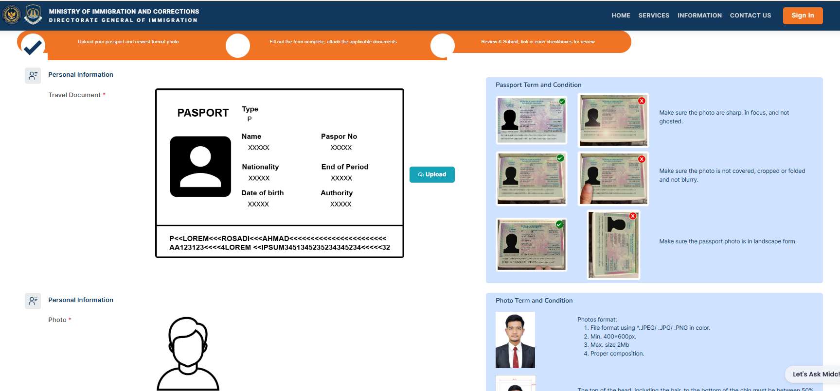 Upload Documents Passport