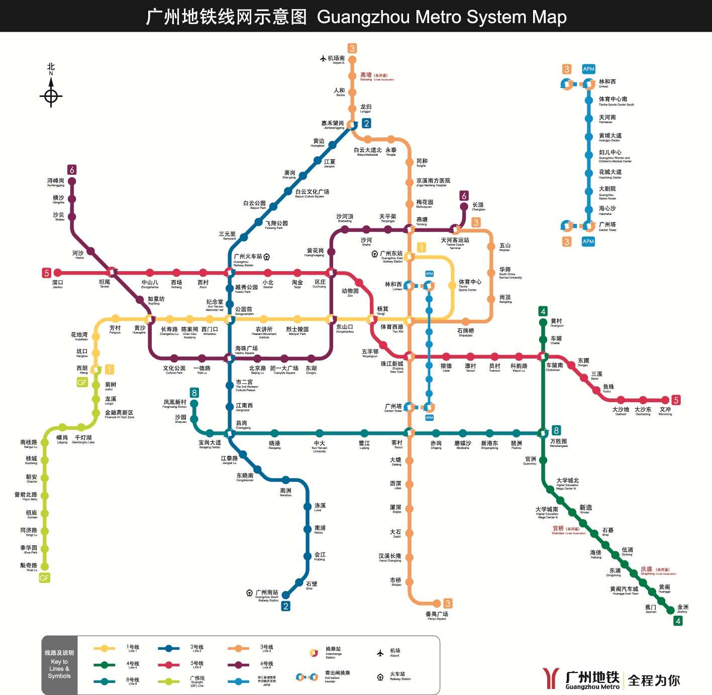 Aktuelle Guangzhou Metro Karte