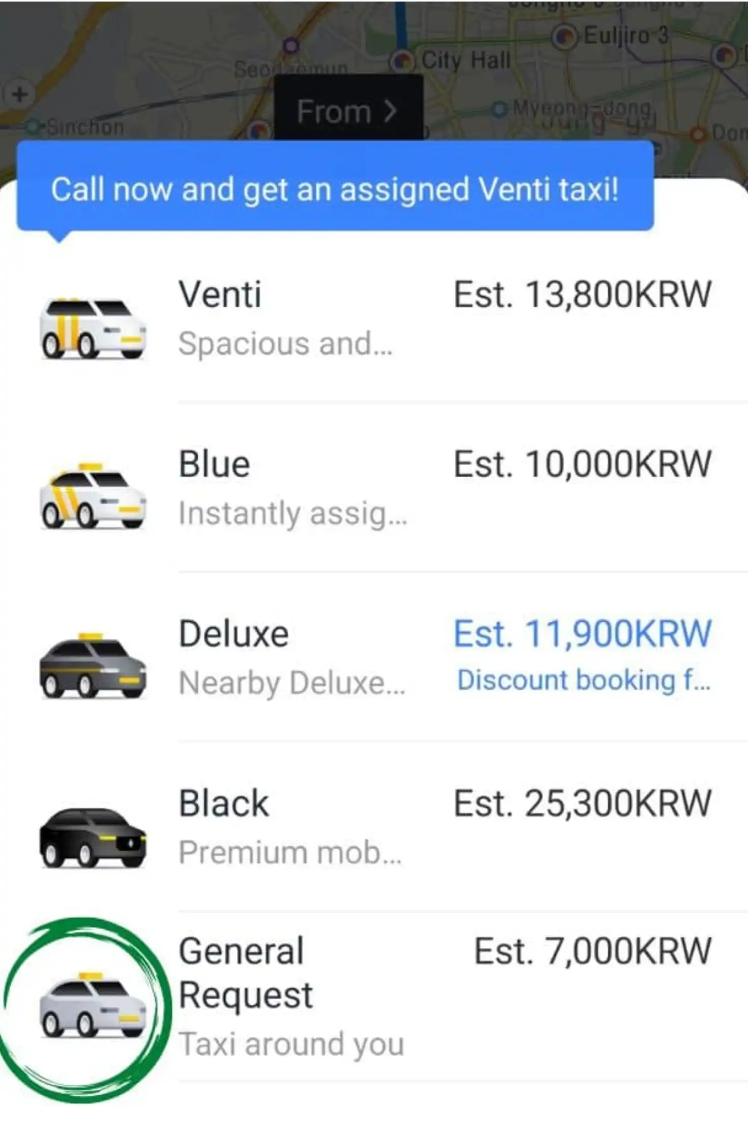Choose Your Taxi Type