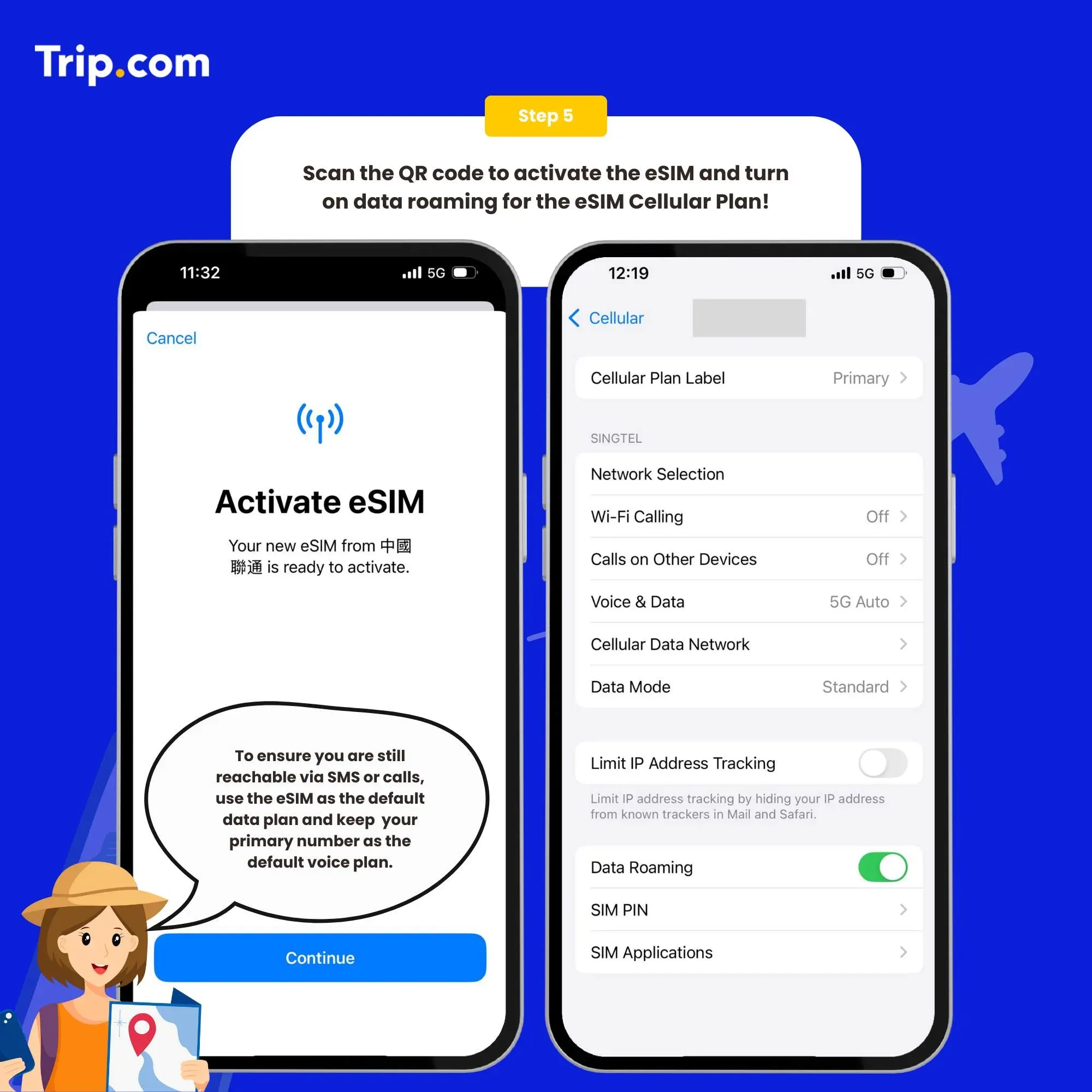 Step 5: Scan the QR code to activate your eSIM