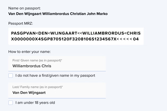 How to Enter Your Name Using Your Passport or ID