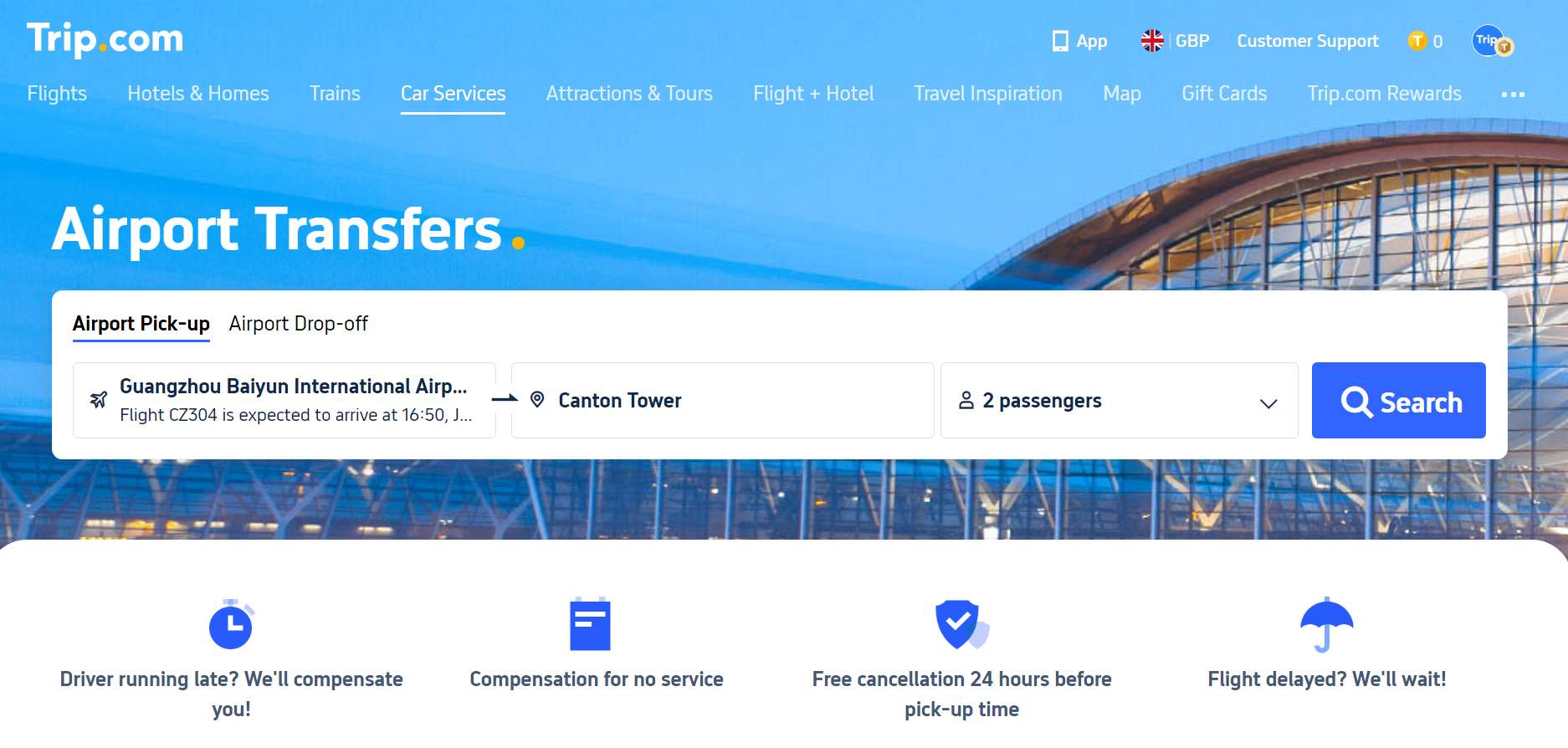 How to Book Airport Transfer on Trip.com
