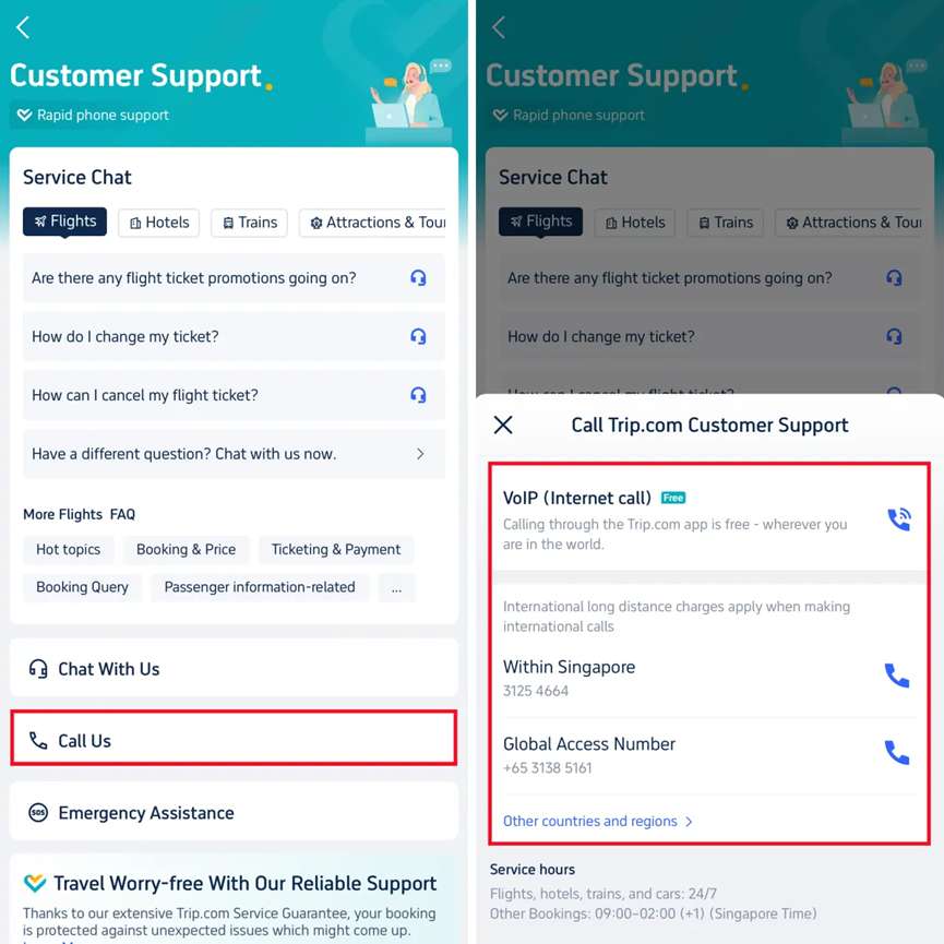 Locating Tri.com Support in the Mobile App