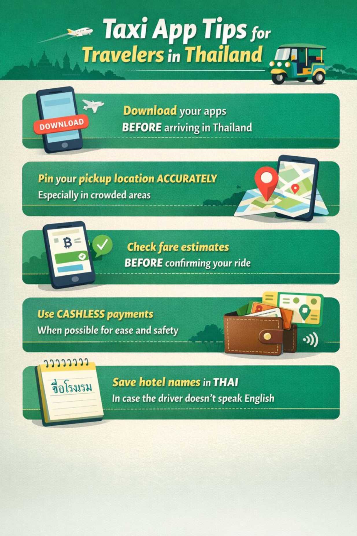 Tips Thailand Taxi App