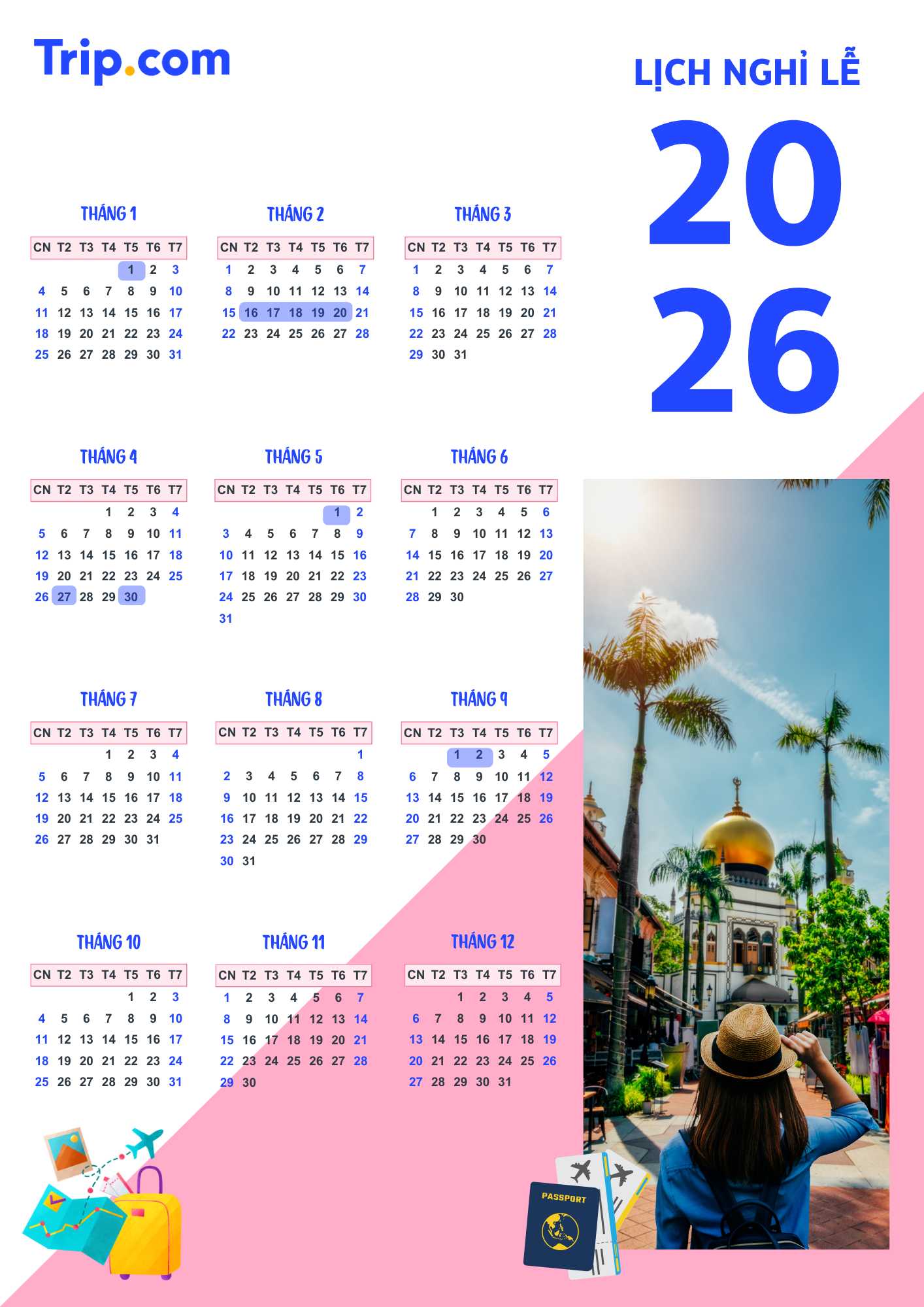 Lịch nghỉ lễ Việt Nam năm 2026