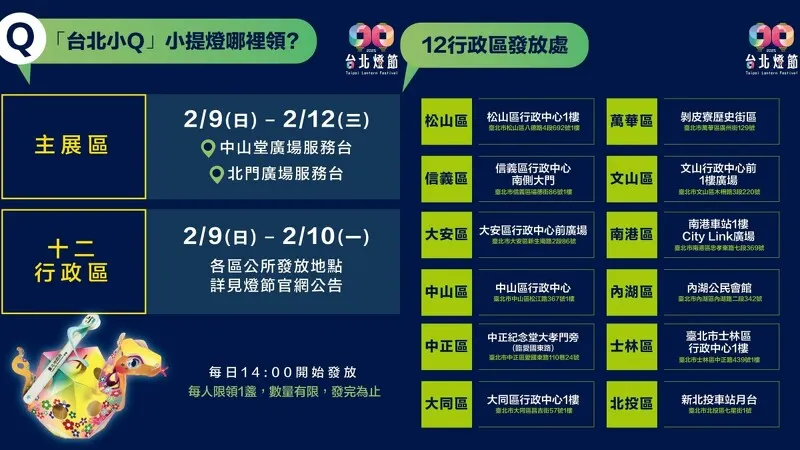 2025台北燈會限量小提燈領取地點