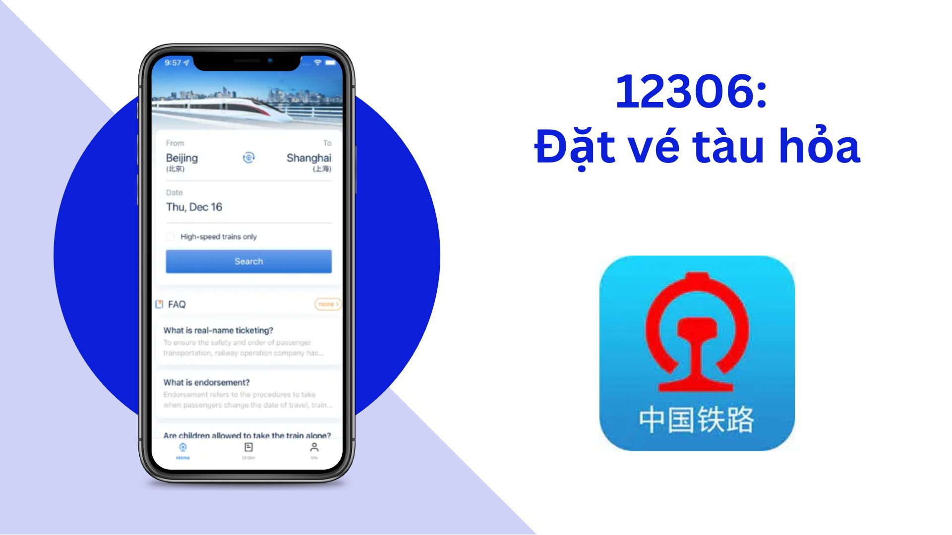 12306: Đặt vé tàu hỏa
