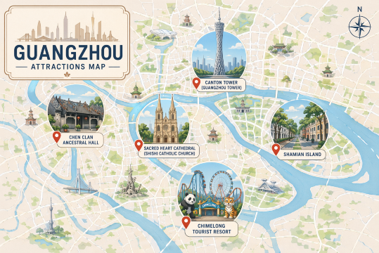 Guangzhou attraction map