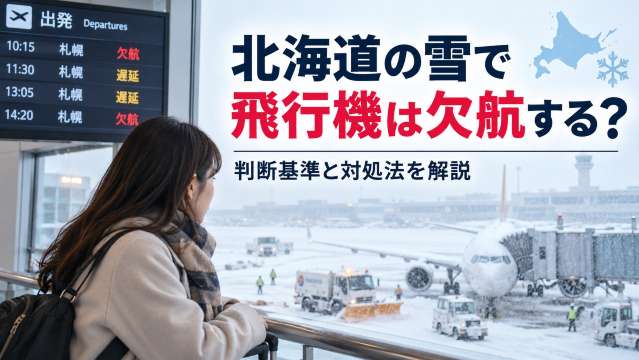 北海道の雪で飛行機は欠航する？判断基準と対処法を解説