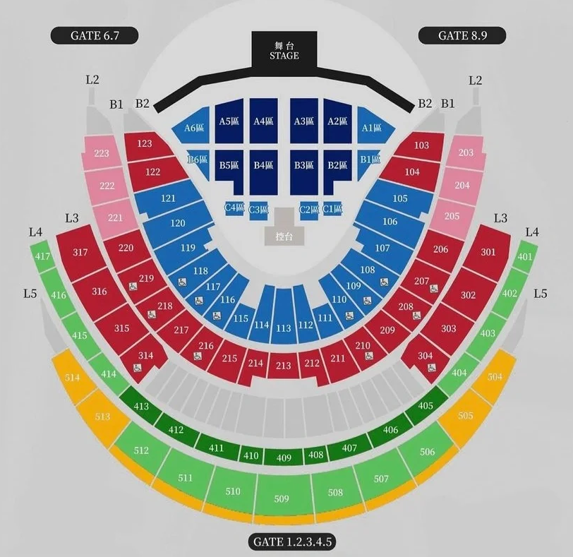 林俊傑台北大巨蛋座位圖