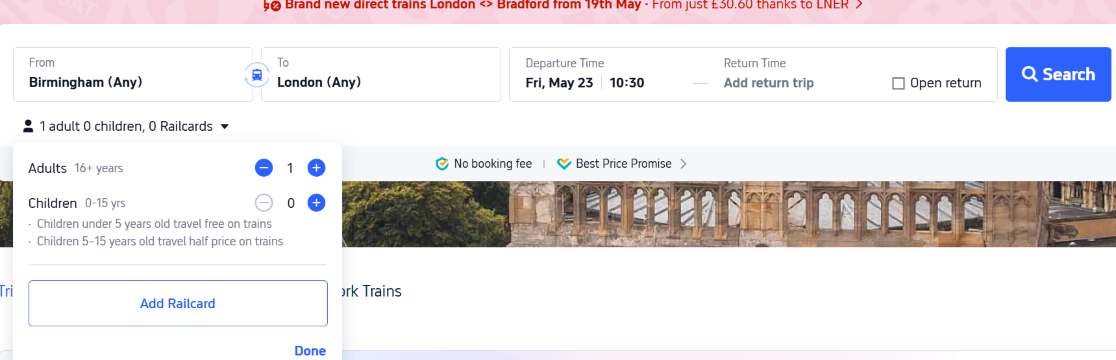 Booking train tickets and cheap rail travel in the UK
