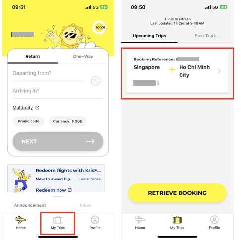 scoot app main page