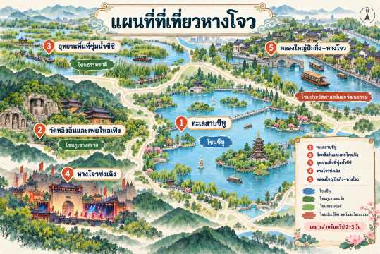 แผนที่ที่เที่ยวหางโจว