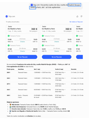 Cómo usar la app de Trip.com en GPT test3