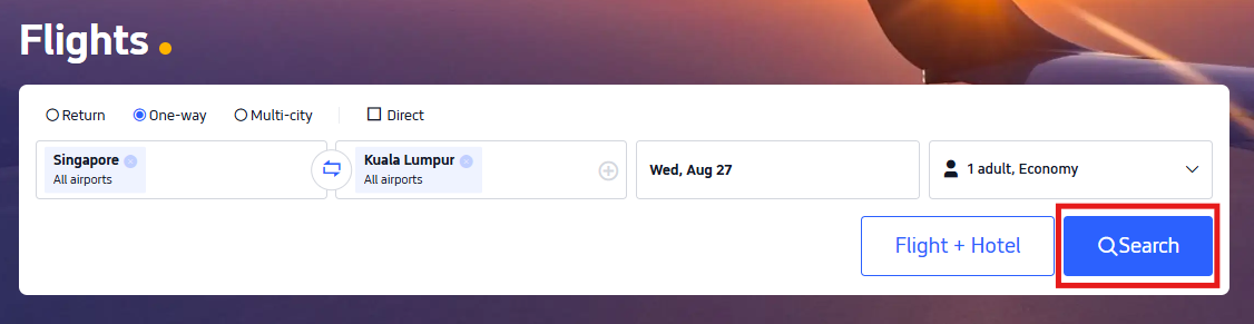 How to search flight on trip.com