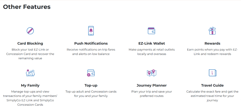 Features of SimplyGo