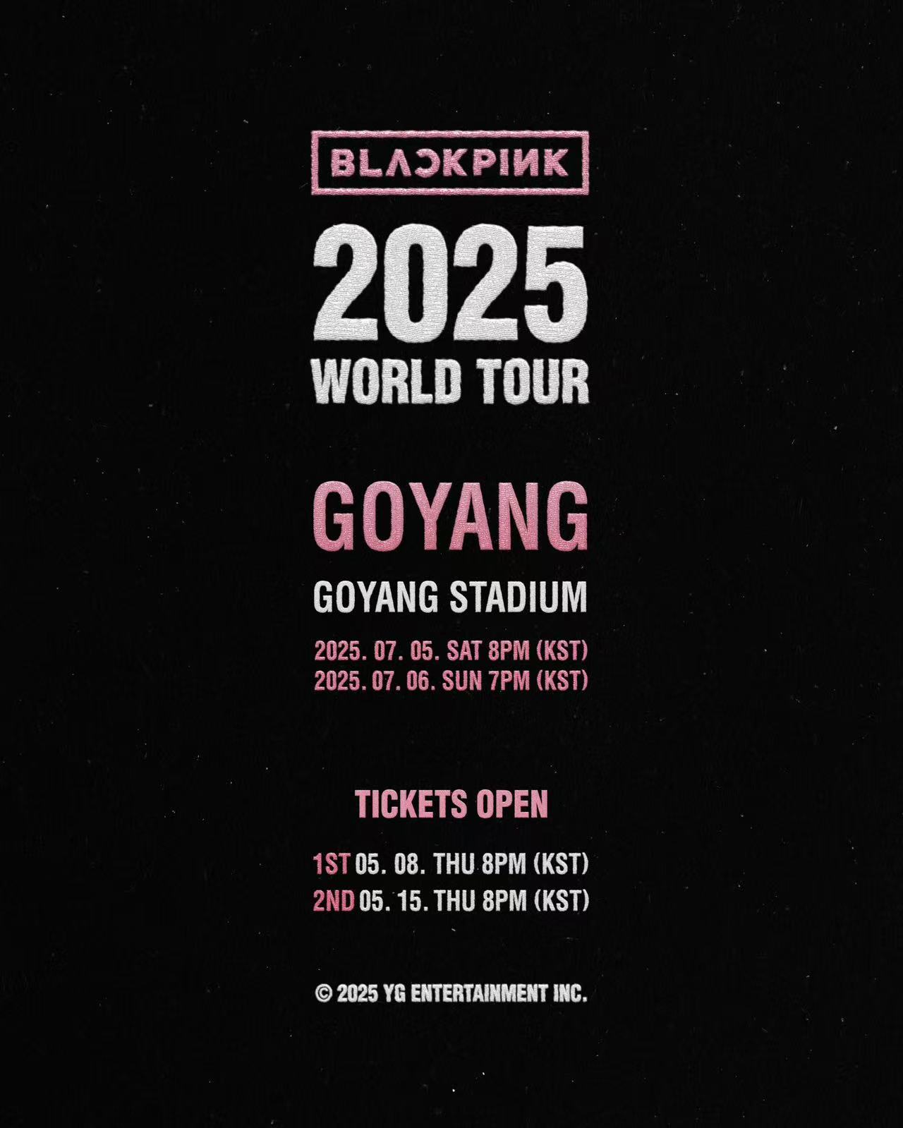 2025 BLACKPINK高陽演唱會售票信息