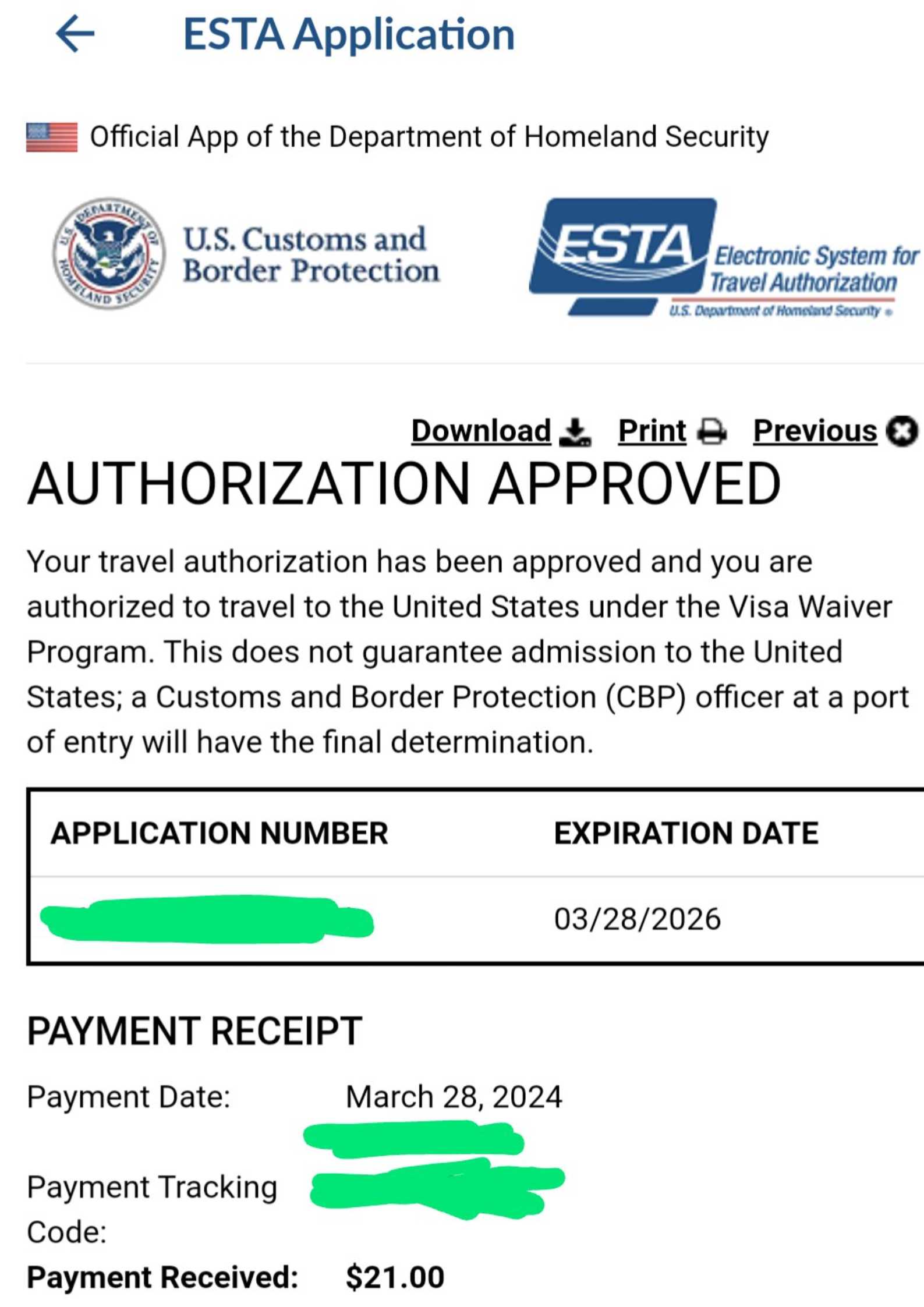 Esta Visa Approval