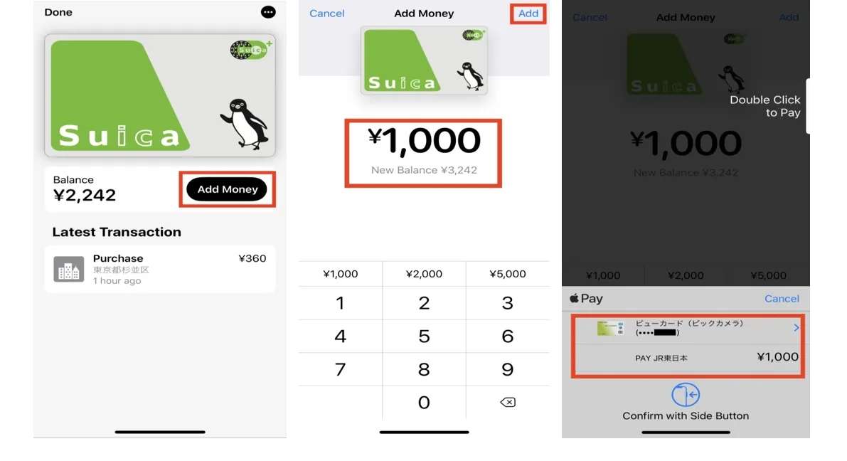 How to Top Up Suica in Apple Wallet