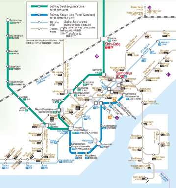 แผนที่รถไฟใต้ดินโกเบ