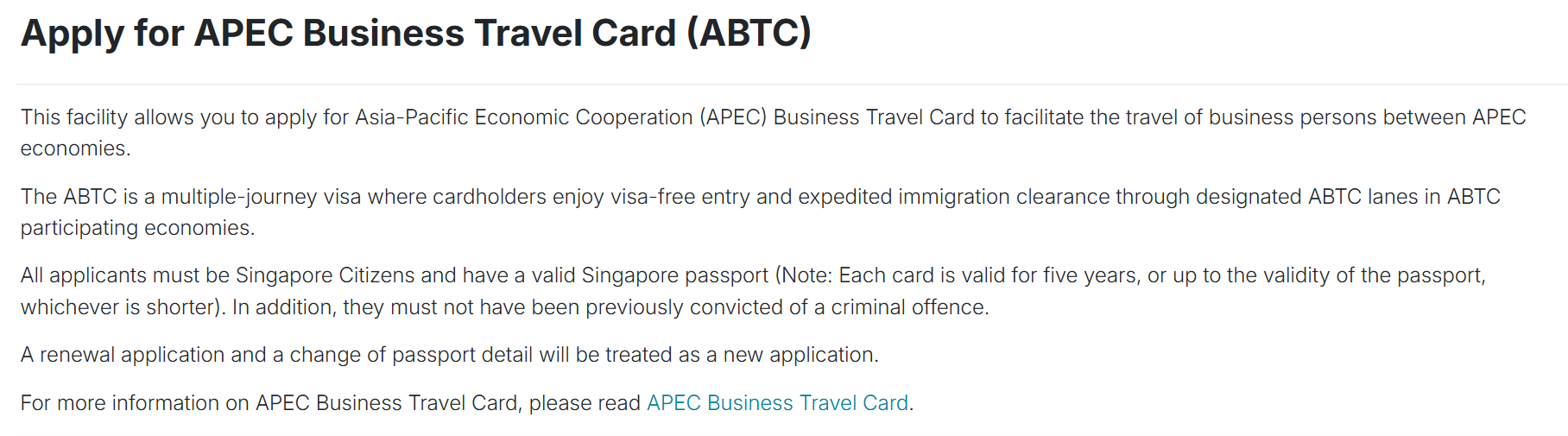 Apply for APEC Business Travel Card