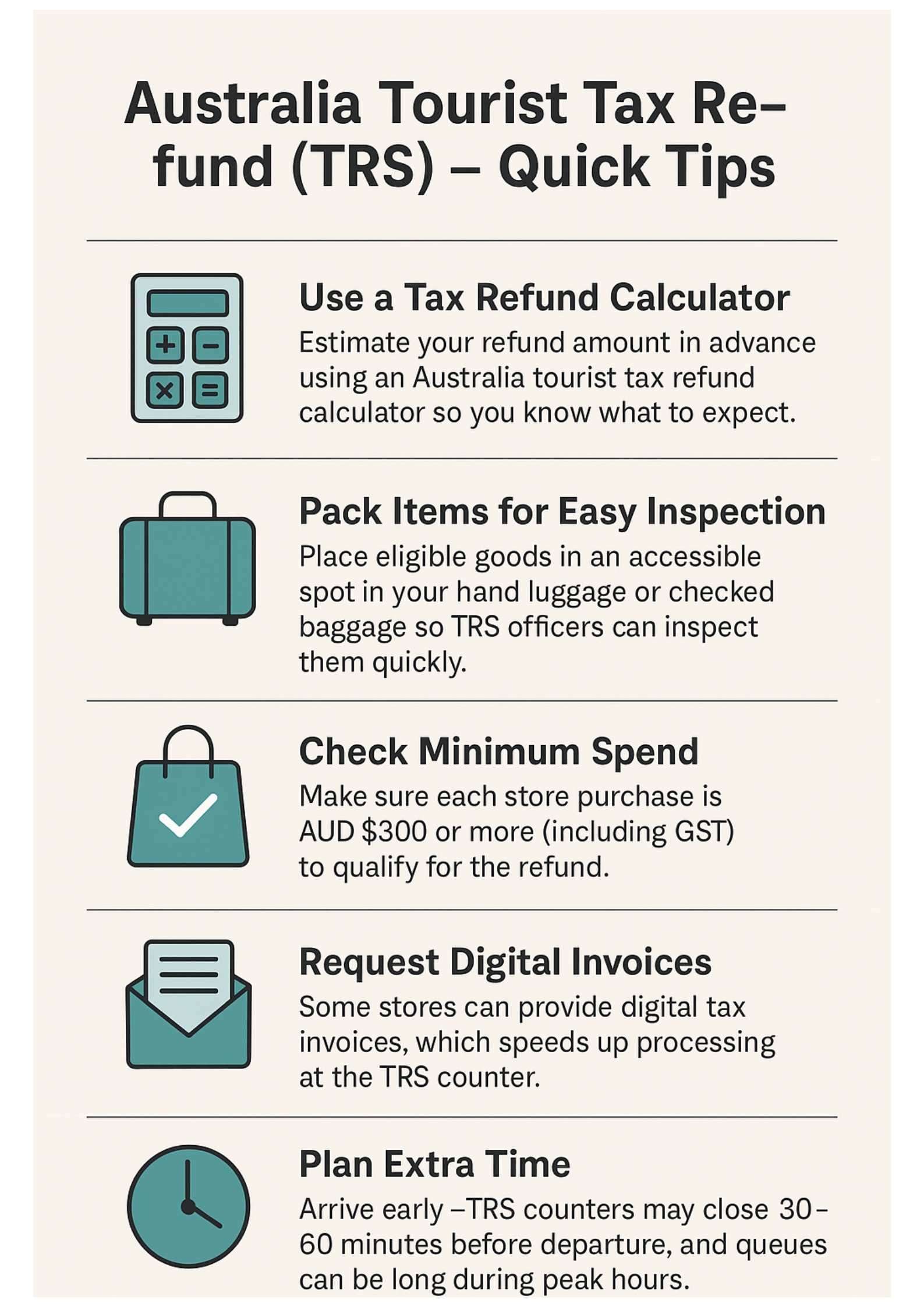 Tips for Tourist Tax Refund in Australia
