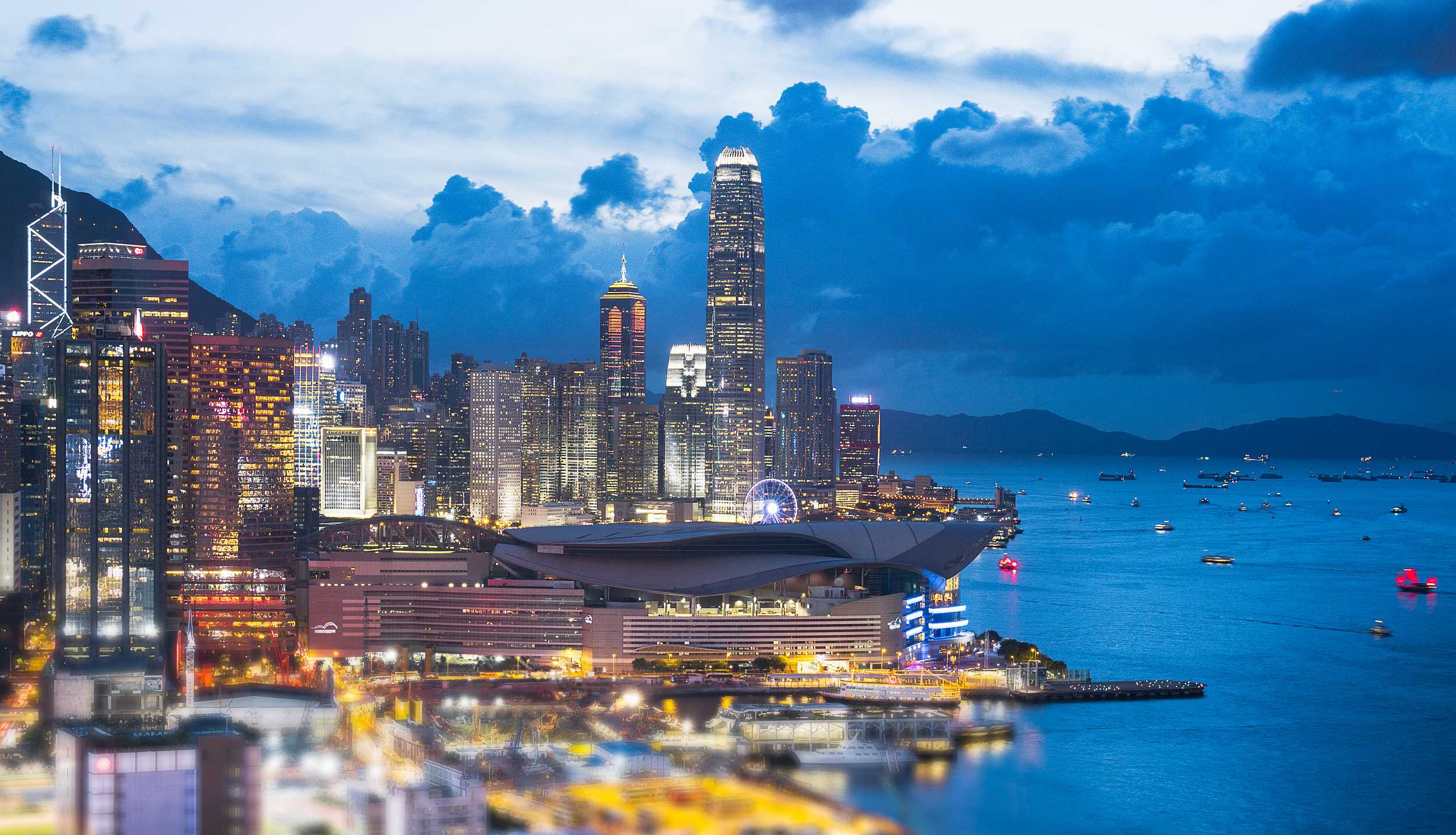 hong kong evening view
