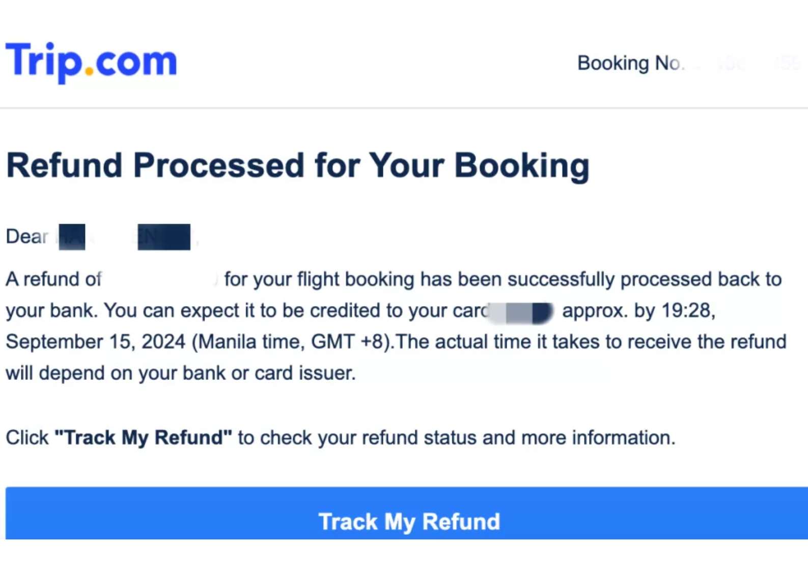 Flight Refund Success