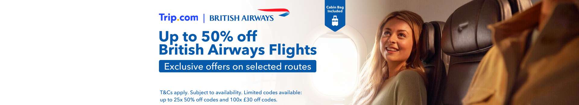 Exclusive British Airways Sale | 50% off or £30 off