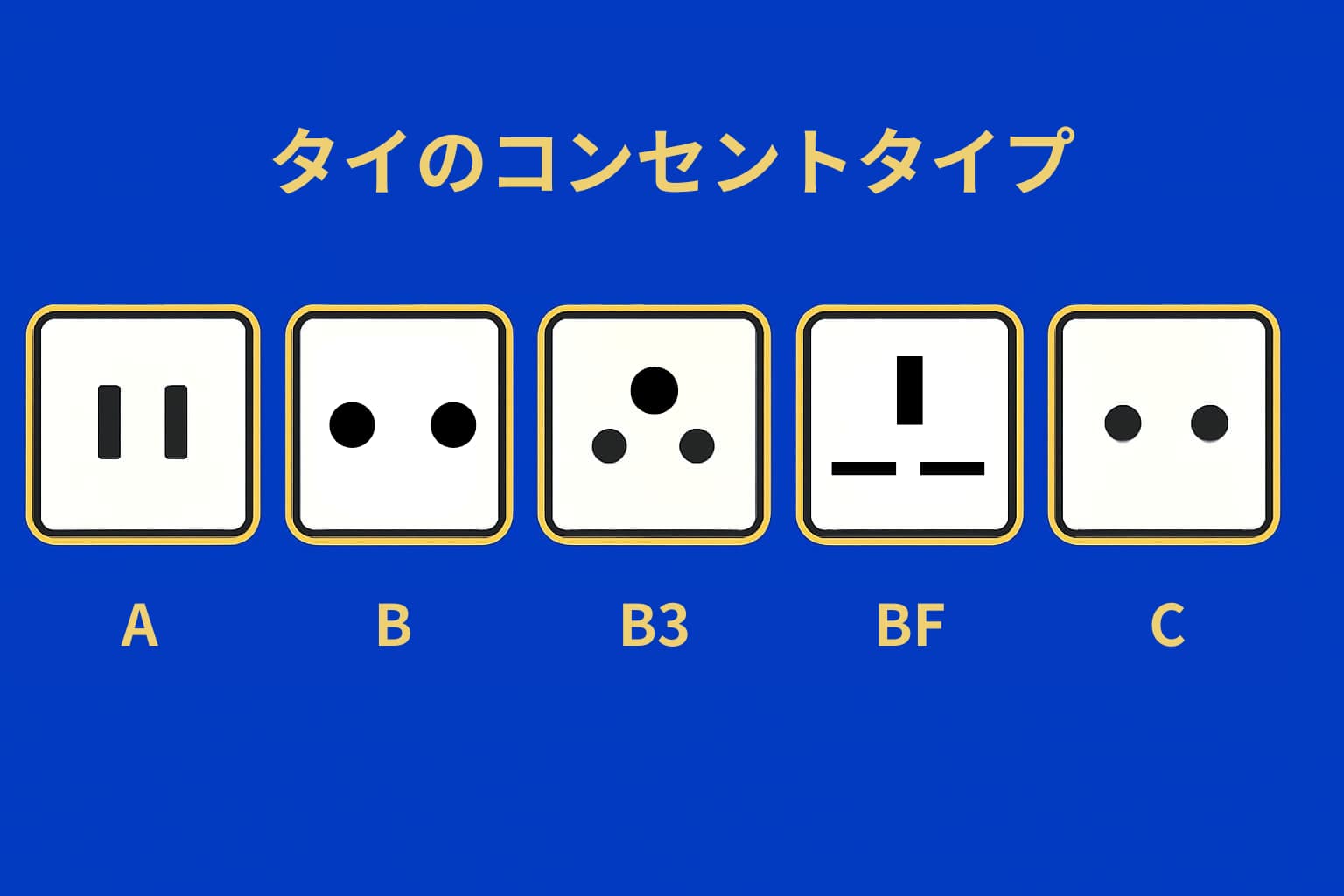 タイのコンセント形状は5種類