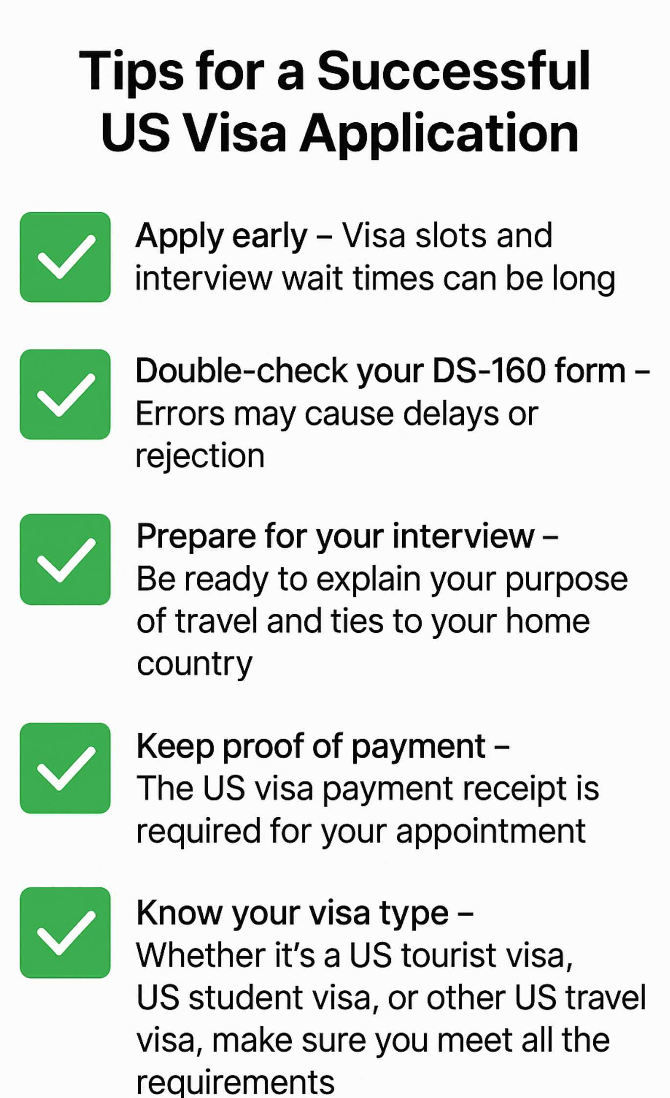 Tips to apply visa