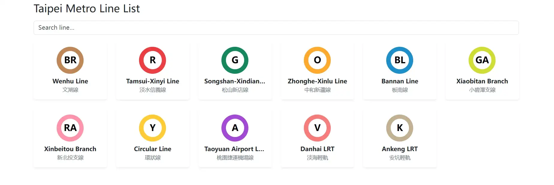 Taipei Metro (MRT) Line