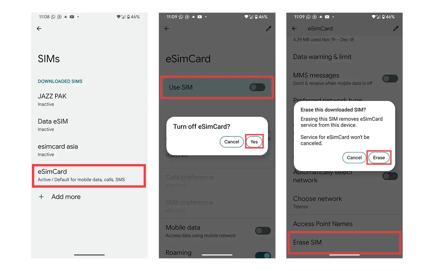 How to Delete an eSIM on Android