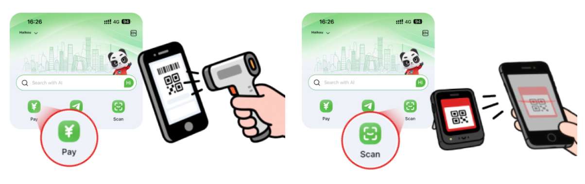 How to pay with Nihao China? Pay and Scan