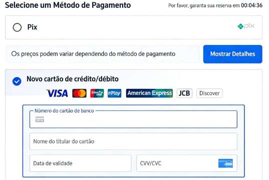 Cartões de crédito: Parcelamento em até 12x