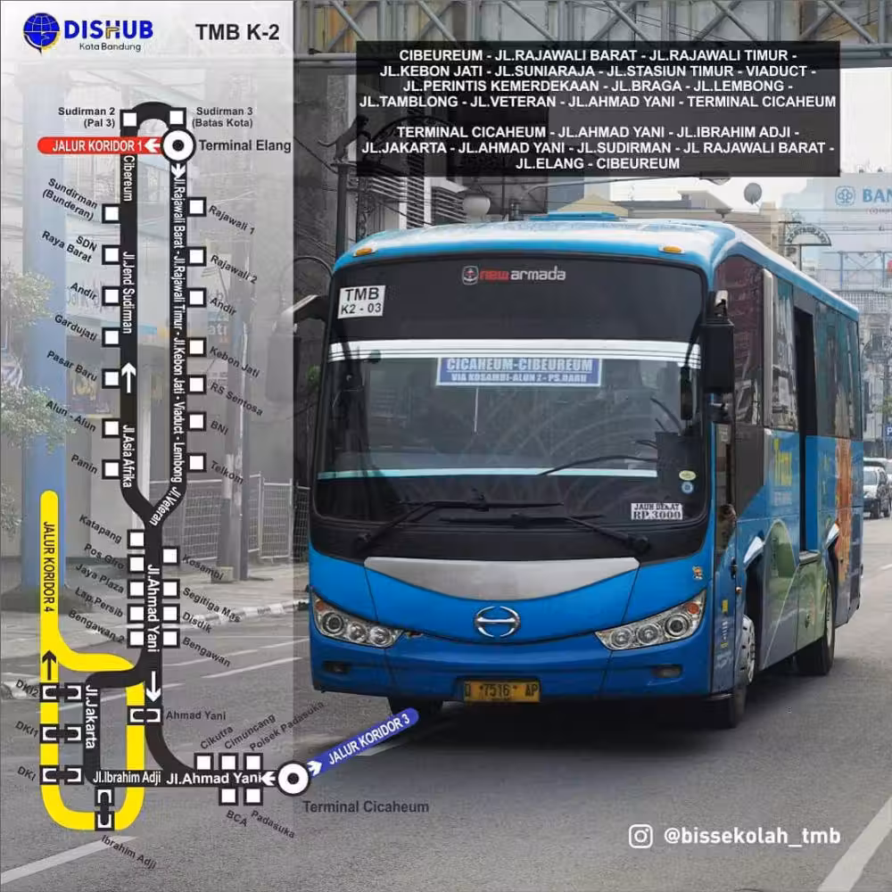 Rute Trans Metro Bandung (TMB) dan Jaringan Layanannya