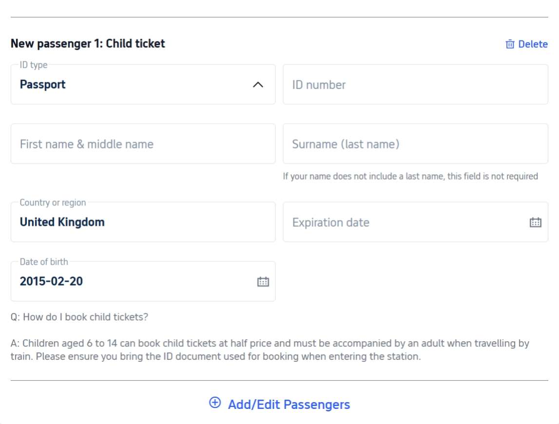 Children aged 6 to 14 can book child tickets at half price