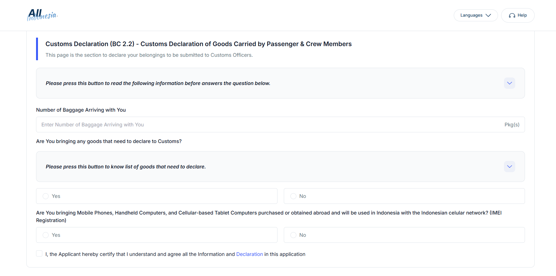 arrival card indonesia