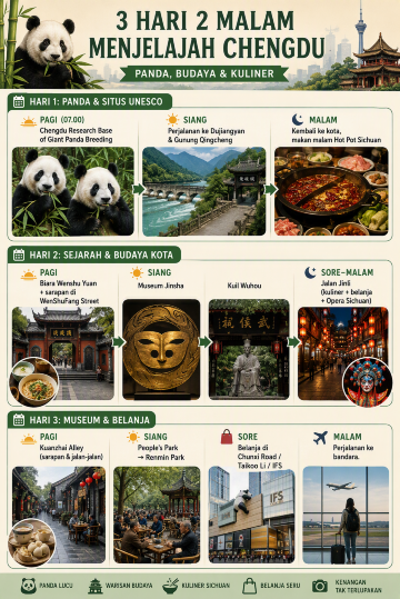 Itinerary 3 Hari Chengdu