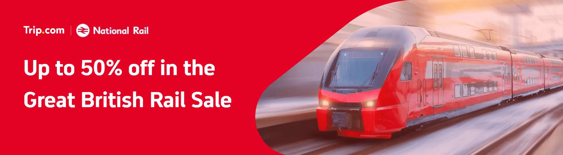 Up to 50% off in the Great British Rail Sale
