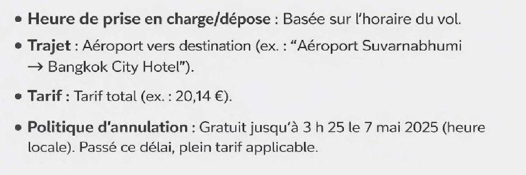 transfert aeroport information