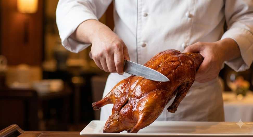 How to Eat Beijing Duck watch the carving